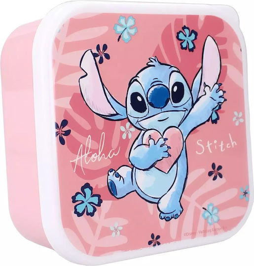 Vadobag Πλαστικό Παιδικό Σετ Φαγητού Lilo & Stitch Ροζ