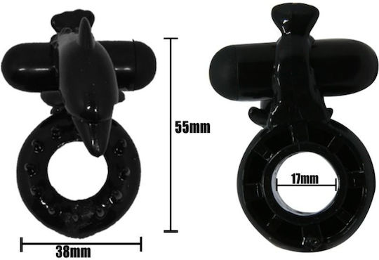 Baile Vibrating Cock Ring Cock Silicon Negru
