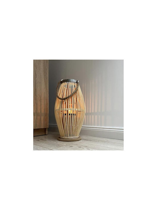 Wooden Lantern Brown 23x17x40cm