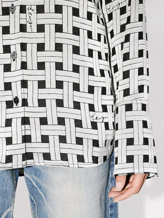 Kenzo Weave Oversized Shirt Grey Fe62ch2549i1.93