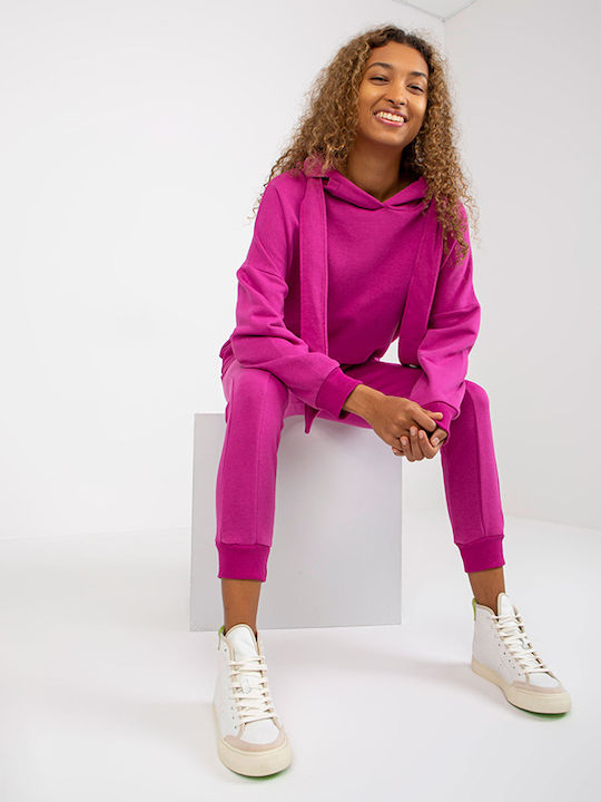 Fancy Damen-Sweatpants-Set Fuchsia