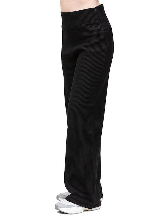 Emporio Armani Women's Fabric Trousers in Wide Line Black