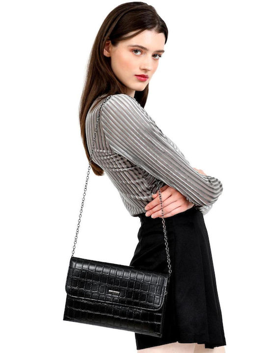 Doca Damen Umschlagtasche Schwarz