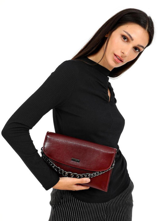 Doca Damen Umschlagtasche Burgundisch