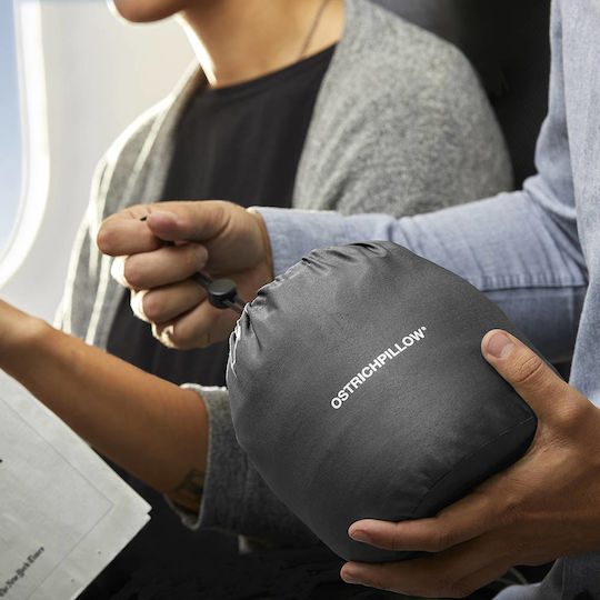 Ostrichpillow Μαξιλαράκι Ταξιδίου Memory Foam Γκρι
