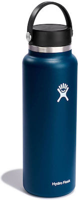 Hydro Flask Hydro Flask Wide Mouth Bottle Thermos Stainless Steel BPA Free Indigo 1.2lt