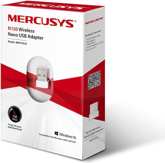 Mercusys N150 Αντάπτορας Δικτύου USB με Ασύρματη Σύνδεση Wi-Fi 150Mbps (Πρότυπο v3)