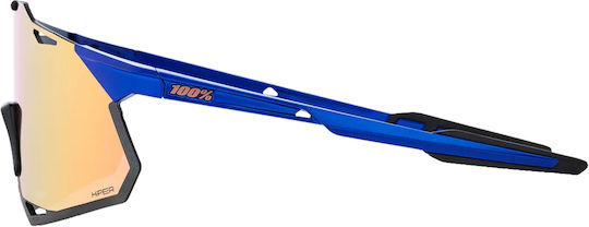 100% Fahrradbrillen mit Blauen Rahmen und Spiegel / Photochrom / Transparente Linsen