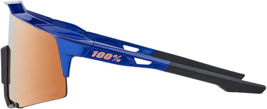 100% Γυαλιά Ποδηλασίας Speedcraft με Μπλε Σκελετό και Χρωματιστούς Φακούς