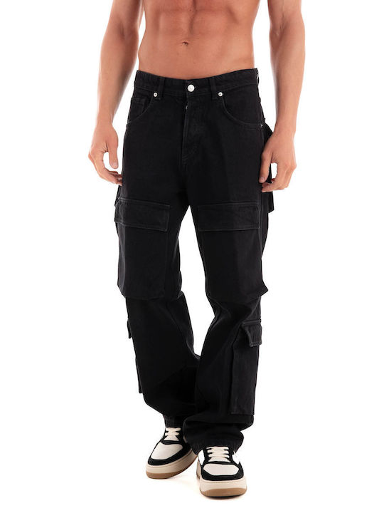 I'm Brian Men's Trousers Cargo in Loose Fit Black