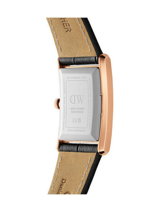 Daniel Wellington Bound Дамски Часовник 24мм Кварцов с Черна Кожена Каишка