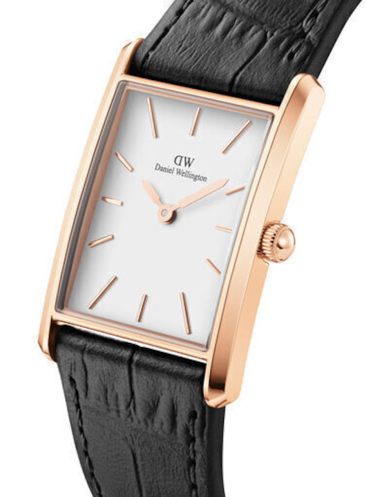 Daniel Wellington Bound Дамски Часовник 24мм Кварцов с Черна Кожена Каишка