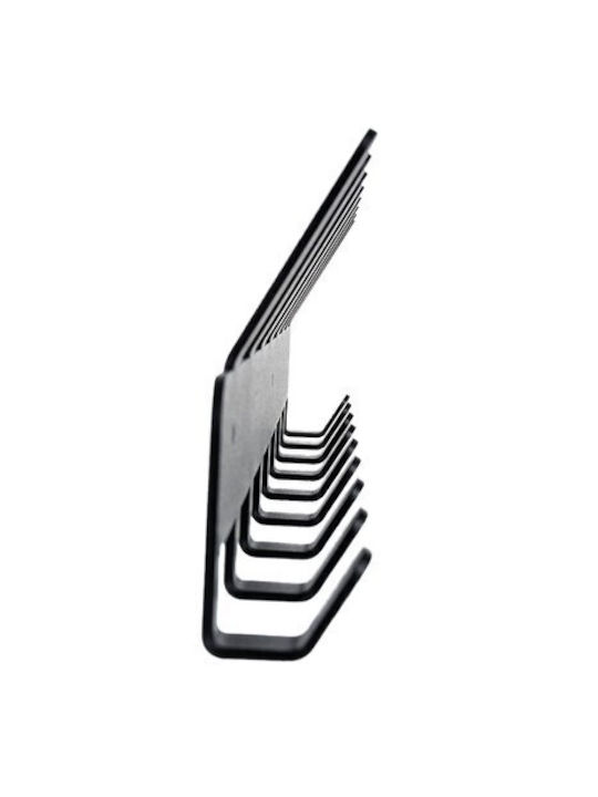 Iso Trade Metal Wall Hanger 17 Hooks Black 48x2.8x9.1cm