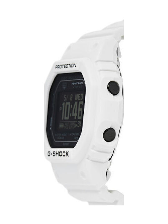 Casio Ψηφιακό Ανδρικό Ρολόι Μπαταρίας με Λευκό Καουτσούκ Λουράκι