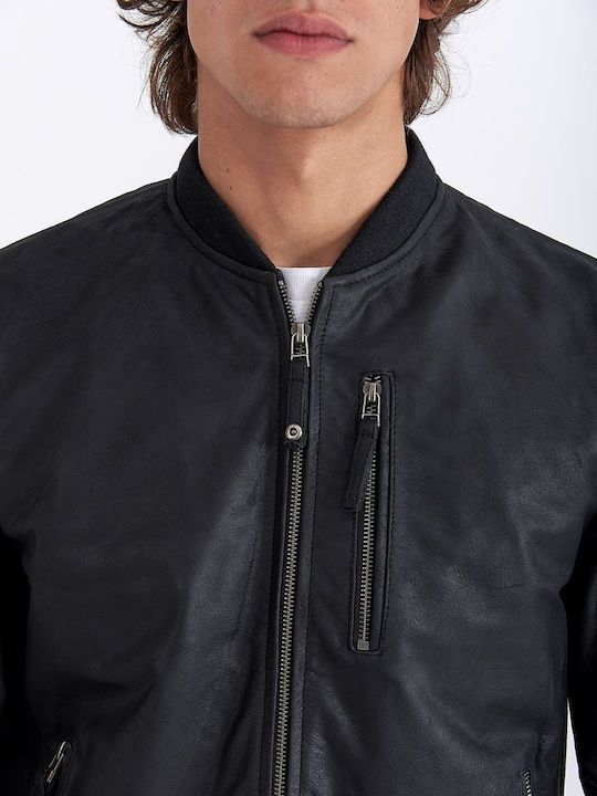 AUTHENTIC MEN'S BLACK LEATHER JACKET