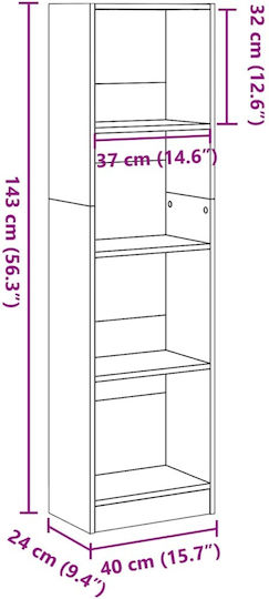 Bibliothek Braun 40x24x143cm