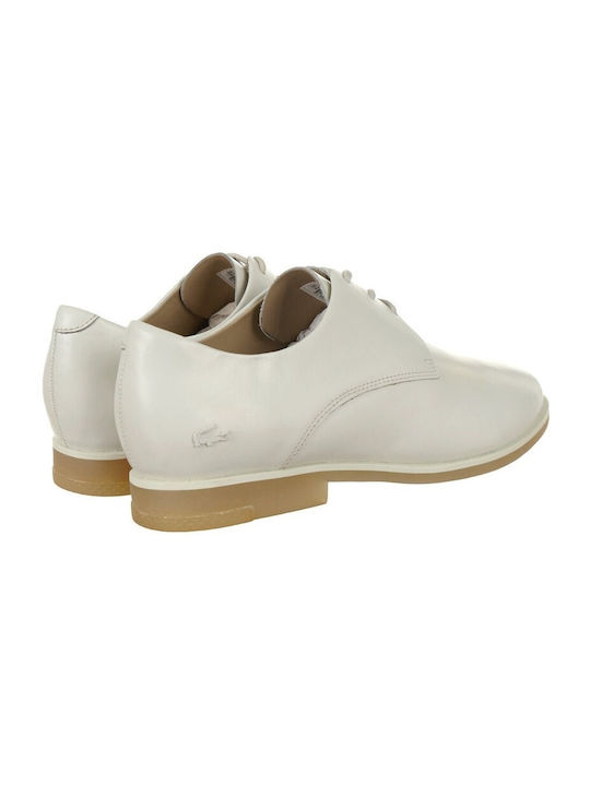 Lacoste Women's Leather Derby Shoes White 7-32CAW0153098