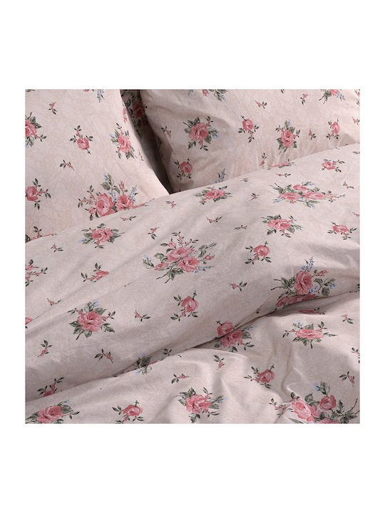 Lino Home Duvet Cover Set Queen with 2 Pillowcases 220x240 Mazzo Pink