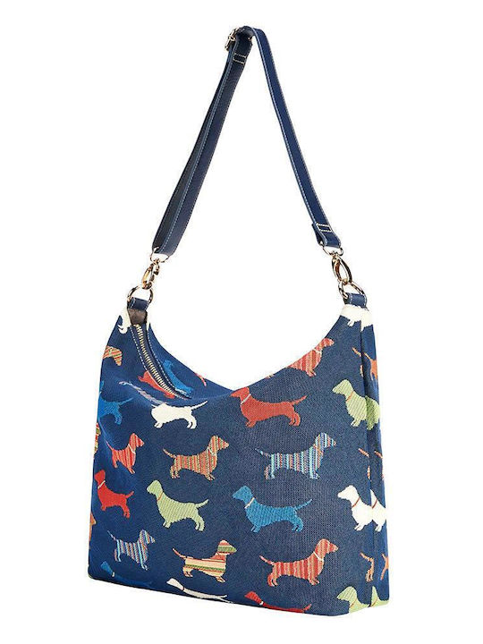 Signare Dachshund Damen Tasche Schulter Blau