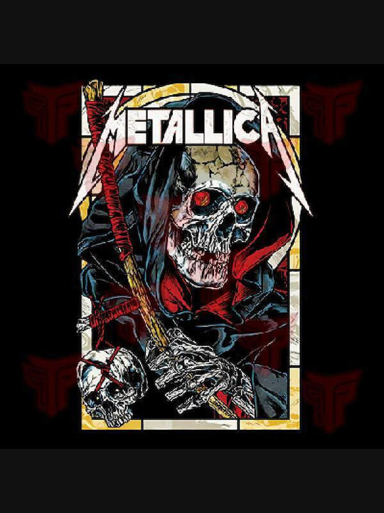 Erwachsenen Sweatshirt Großer Druck Takeposition Metallica Reaper Schwarz 336-7767