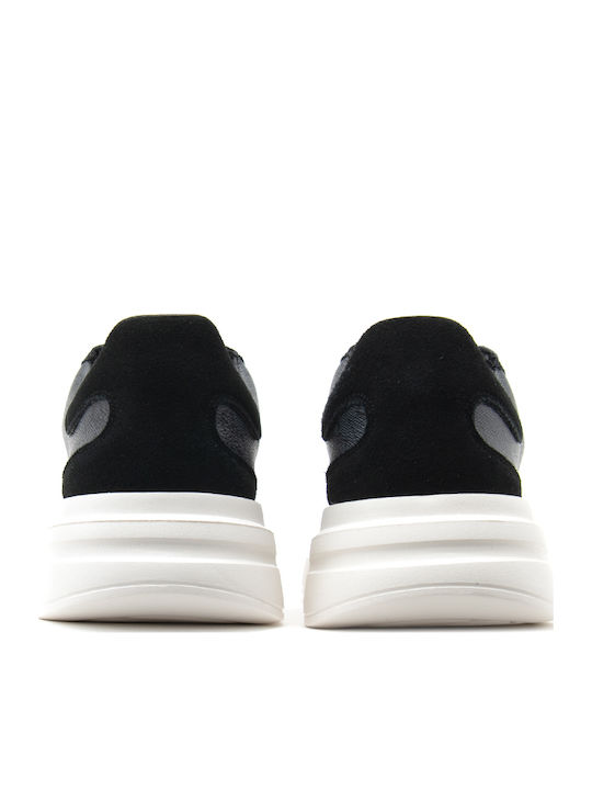 Elba Logo Ανδρικά Chunky Sneakers Ανθρακι- Μαυρο
