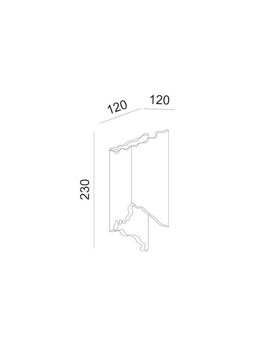 Aca Mari Leuchte Wand mit Fassung G9 Gray 120cm