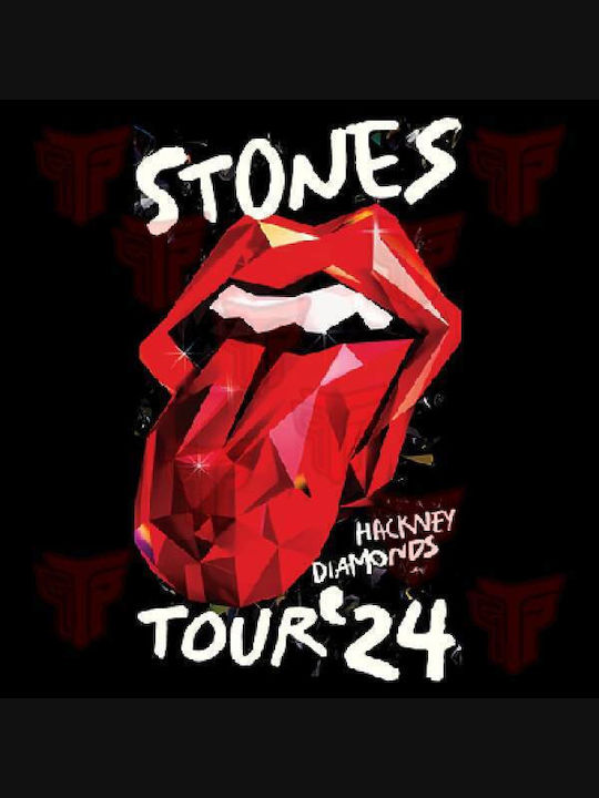 Erwachsenen Sweatshirt Großer Druck Takeposition Rolling Stones Tour24 Schwarz 336-7770