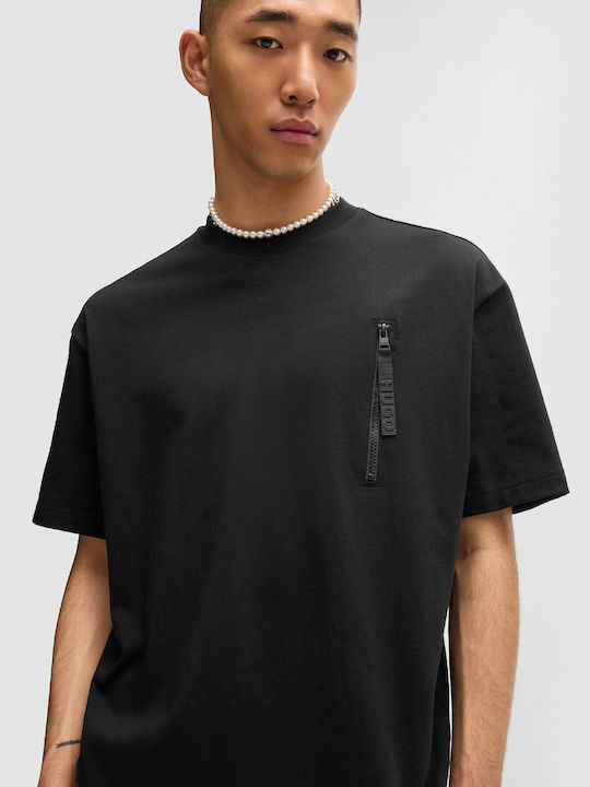 Hugo Boss T-shirt Bărbătesc cu Mânecă Scurtă Black