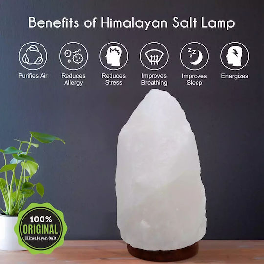 Weiße Himalaya-Salzlampe Felsenform Kristallfelsen 20cm