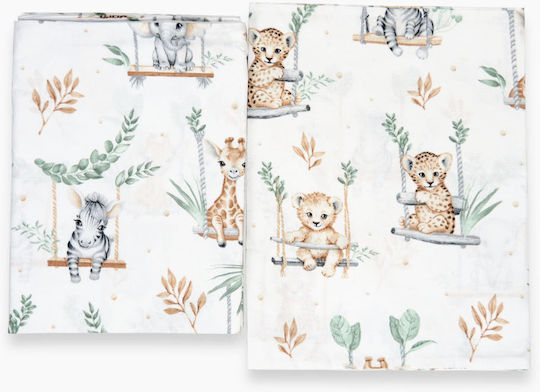 Maboo Set Copertă de Pătuț cu Față de Pernă Minky Savanna 100x135cm.