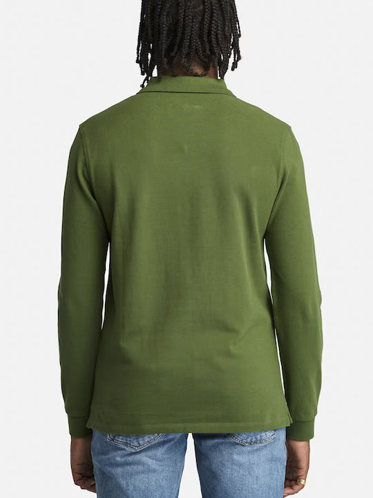 Polo Long Sleeve Blouse Dark Green