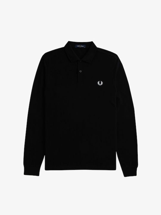 Fred Perry Shirt Men's Long Sleeve Blouse Polo Black