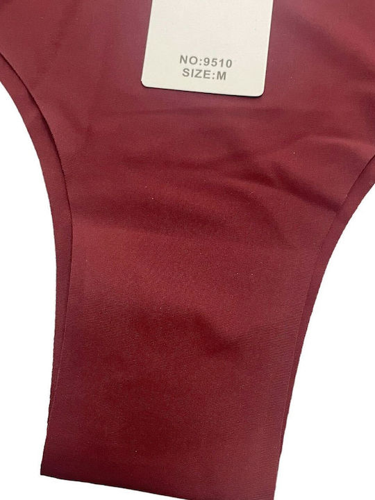 Women's Seamless Brazilian Briefs 9510 Burgundy