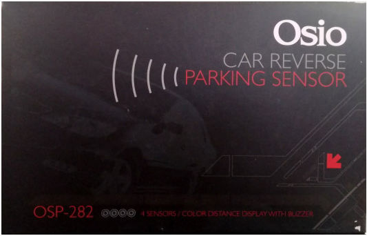 Osio Car Parking System with Screen / Buzzer and 4 Sensors 18mm in Black Color