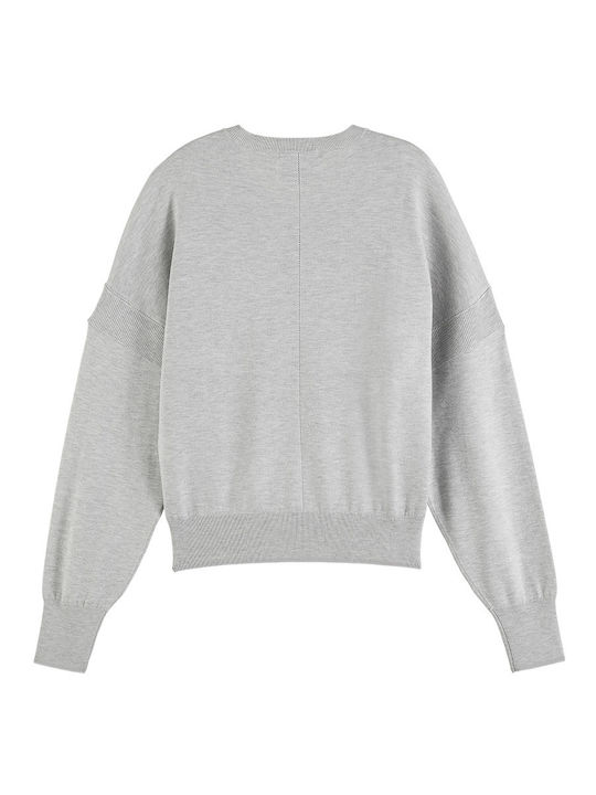 Scotch & Soda Women's Long Sleeve Sweater with V Neckline grey