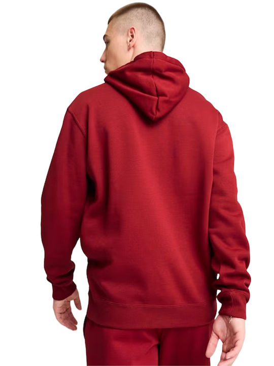 Puma Herren Sweatshirt mit Kapuze und Taschen Burgundisch