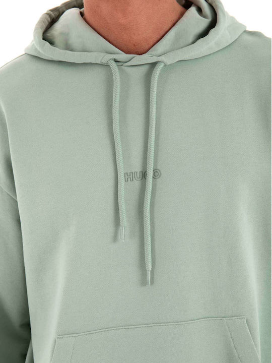 Hugo Men's Sweatshirt with Hood Pale Green