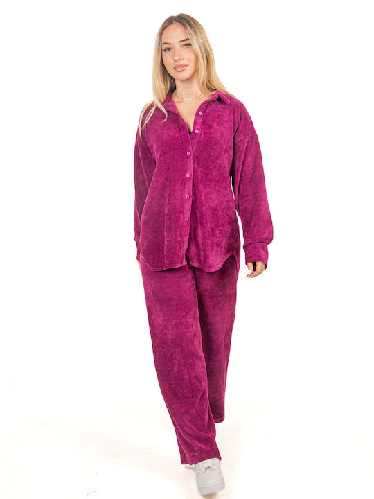 Ellen Damen Magenta Set mit Hose