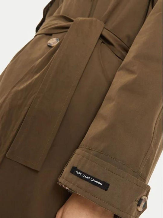 Pepe Jeans Femei Pantaloni de la Gabardine khaki