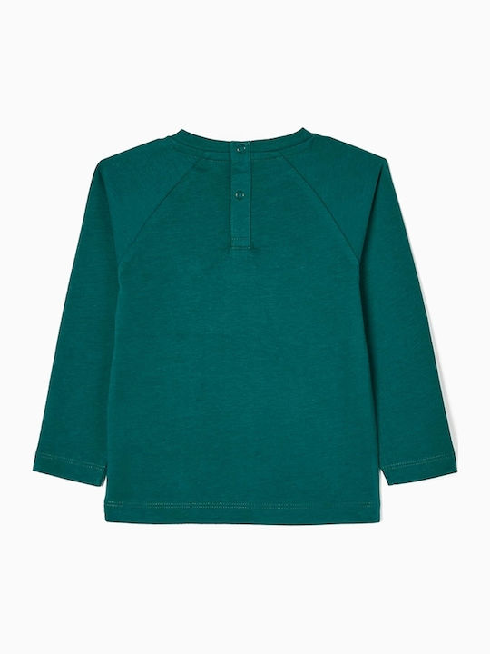 Kids Long-Sleeved Green Blouse