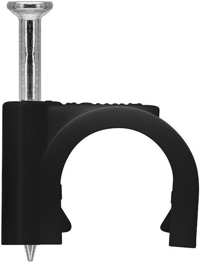 Suport cablu rotund negru Goobay 100x 14mm