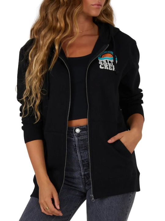 Salty Crew Women's Hooded Cardigan Black