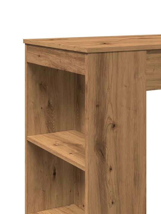 Vidaxl Bar Table Oak Rails 95x47x103.5cm Processed Wood 1 Piece Brown