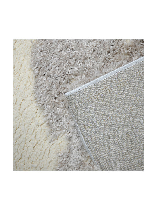 Saray Home Σετ Shaggy Χαλιά Κρεβατοκάμαρας Βελουτέ Κρεμ C716B-CRBG-SET 3τμχ
