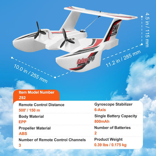 Vevor Remote Controlled Airplane Light Blue
