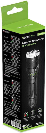 Тактическо фенерче 3-цвята 15w 1500lm Vayox Va0099