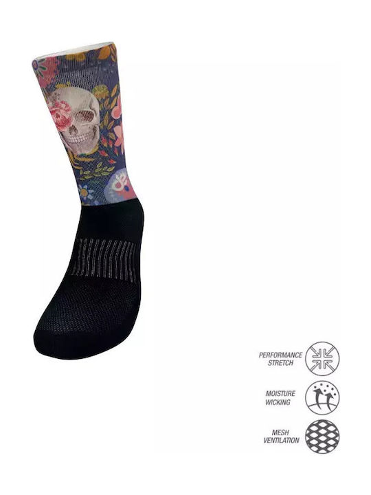 Desocks Κάλτσες Skull Flowers Printed Performance S 35-38