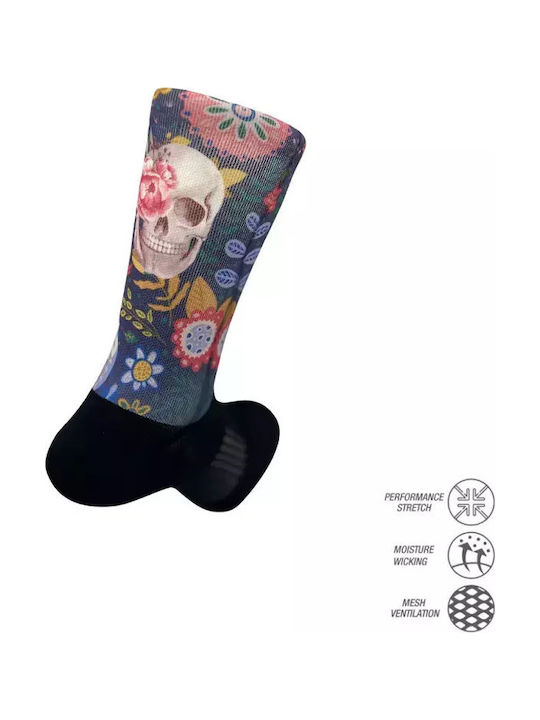 Șosete Performante Imprimate cu Flori și Cranii Desocks XL 45-48