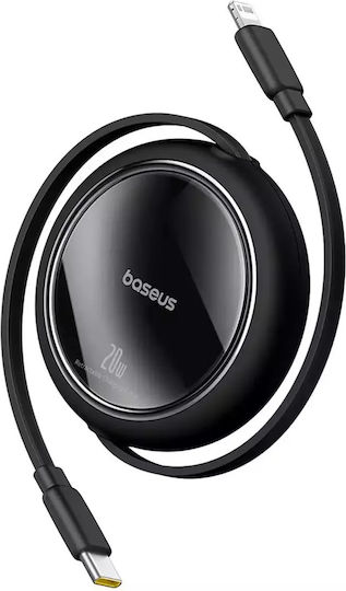 Baseus Retractable USB-C to Lightning Cable 20W Μαύρο 1m (P10364501111-00)