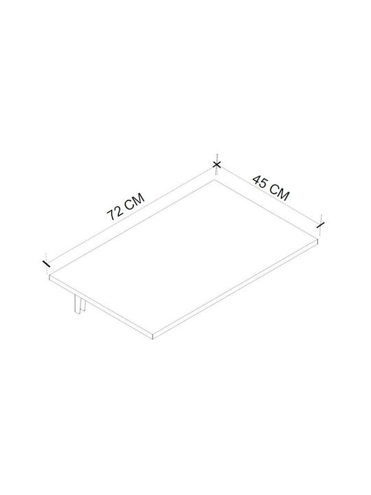 Birou Ravan Din Lemn Stejar Safir Cu Picioare Metalice 72x45x29cm